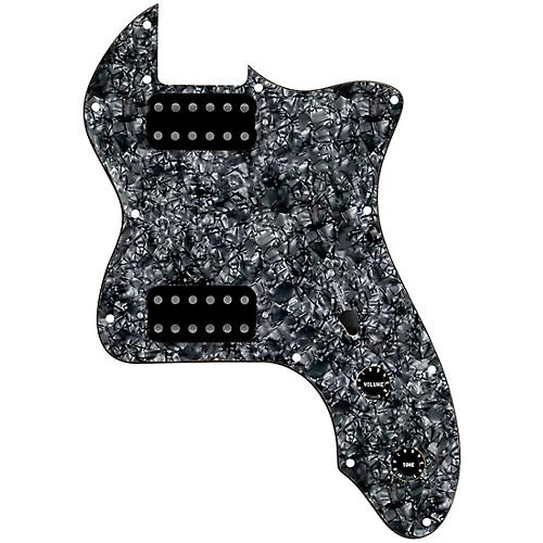 920d Custom 72 Thinline Tele Loaded Pickguard With Uncovered Smoothie Humbuckers with Black Knobs Black Pearl