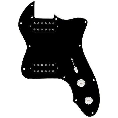 920d Custom 72 Thinline Tele Loaded Pickguard With Uncovered Smoothie Humbuckers with White Knobs Black