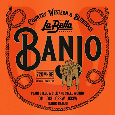 LaBella 720-BE Silk & Steel Ball-Ends Tenor Banjo Strings - Medium