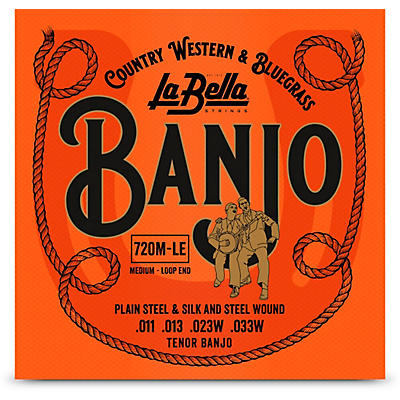 LaBella 720-LE Silk & Steel Loop-Ends Tenor Banjo Strings - Medium