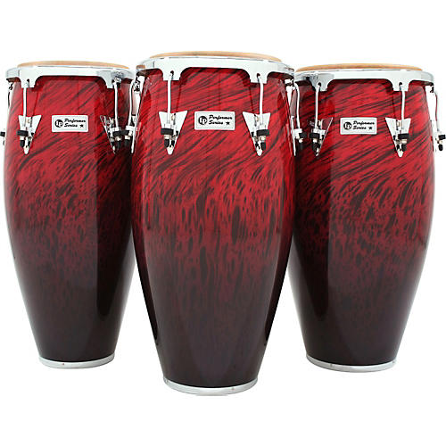 LP Performer Series Conga 3-Piece Set with Free Bongos Red Fade