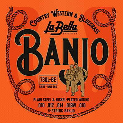 LaBella 730-BE Nickel Plated Wound Ball-Ends 5-String Banjo Strings - Light