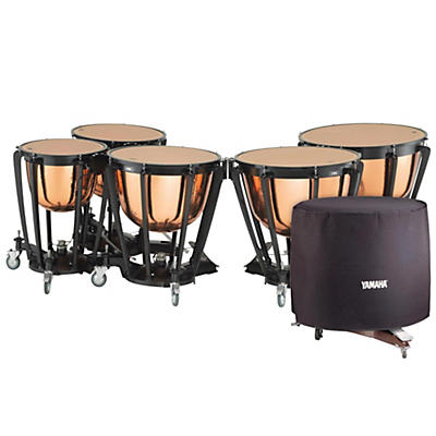 Yamaha 7300 Series Professional Hammered Copper Timpani Set with Long Cover