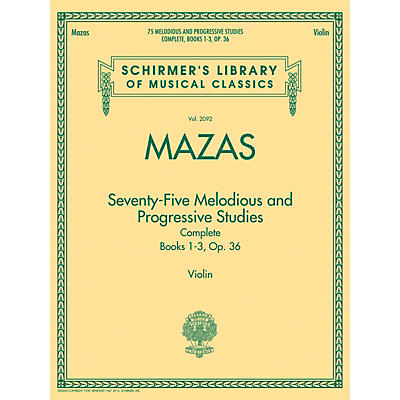 G. Schirmer 75 Melodious and Progressive Studies Complete, Op. 36 String Series Softcover