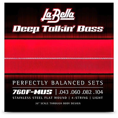 LaBella 760F-MUS Deep Talkin' Stainless Steel Flat Wound 4-String Bass Strings