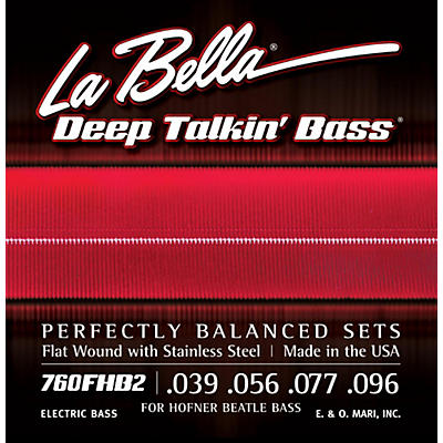 La Bella 760FHB2 Deep Talkin' Bass Flat Wound Light Strings for Hofner Beatke Bass - (39-96)