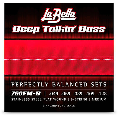 LaBella 760FM-B Deep Talkin' Bass Stainless Steel Flat Wound 5-String Bass Strings