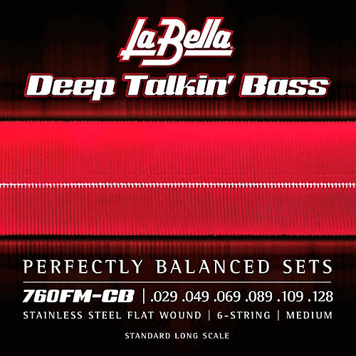 LaBella 760FM-CB Deep Talkin' Bass Stainless Steel Flat Wound 6-String Bass Strings Medium (29 - 128)