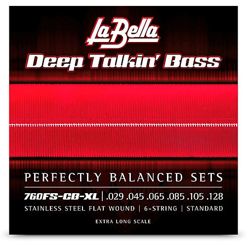 LaBella 760FS-CB-XL Deep Talkin' Bass Stainless Steel Flat Wound 6-String Bass Strings - Standard, Extra Scale