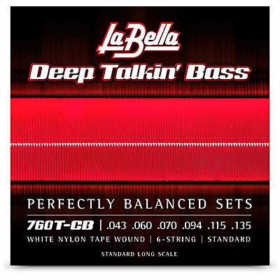 LaBella 760T-CB Deep Talkin Bass White Nylon Tape Wound 6-String Bass Strings - Standard