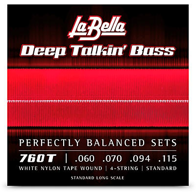 LaBella 760T Deep Talkin Bass White Nylon Tape Wound 4-String Bass Strings - Standard