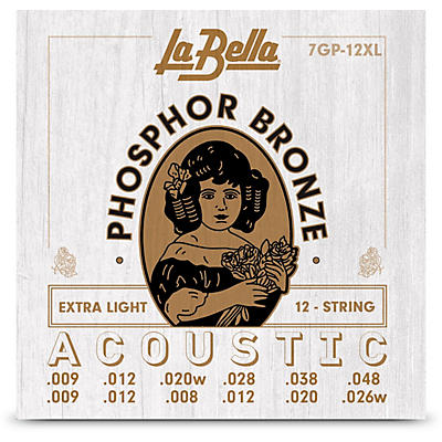LaBella 7GP Phosphor Bronze 12-String Acoustic Guitar Strings