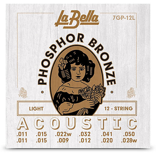 LaBella 7GP Phosphor Bronze 12-String Acoustic Guitar Strings Light