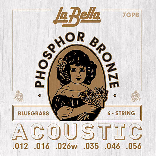 LaBella 7GP Phosphor Bronze 6-String Acoustic Guitar Strings Bluegrass (12 - 56)
