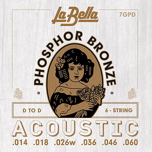 LaBella 7GP Phosphor Bronze 6-String Acoustic Guitar Strings D to D (14 - 60)