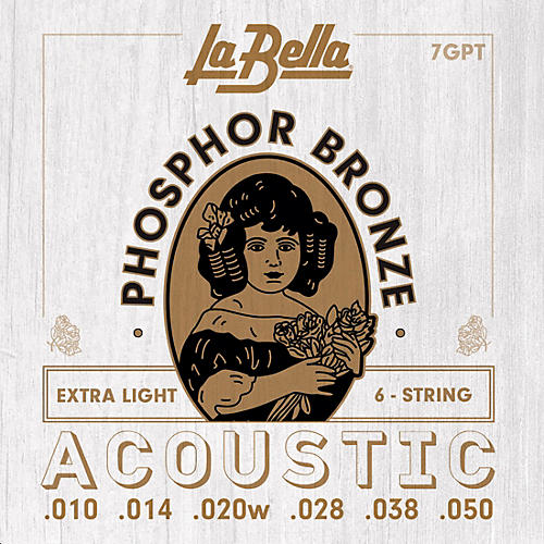 LaBella 7GP Phosphor Bronze 6-String Acoustic Guitar Strings Extra Light (10 - 50)