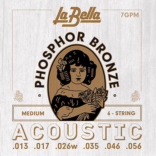 LaBella 7GP Phosphor Bronze 6-String Acoustic Guitar Strings Medium (13-56)
