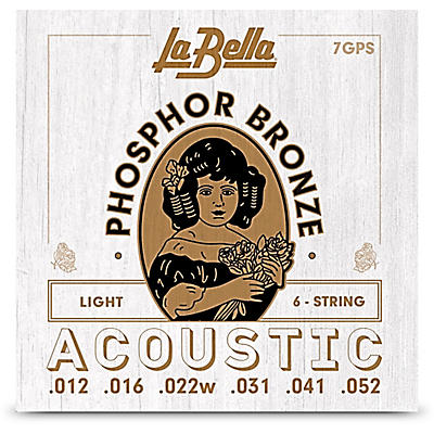 La Bella 7GPS Phosphor Bronze Light Acoustic Guitar Strings