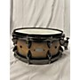 Used Orange County Drum & Percussion 7X14 Maple Snare Drum NATURAL BLACK BURST 17