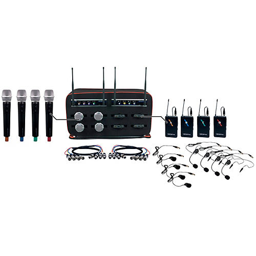 VocoPro 8 Channel Wireless Handheld/Headset/Lapel Mic-In-Bag Package