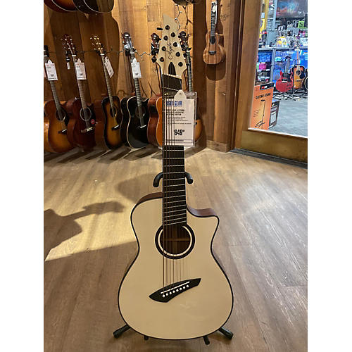Agile 8-String Acoustic Acoustic Electric Guitar White