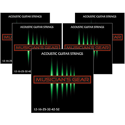 Musician's Gear 80/20 Bronze Acoustic Guitar Strings Light 5-Pack