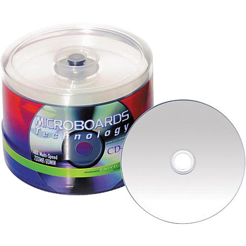 80 Minute/700 MB CD-R, 52X Silver Inkjet Hub Printable, 100 Disc Spindle