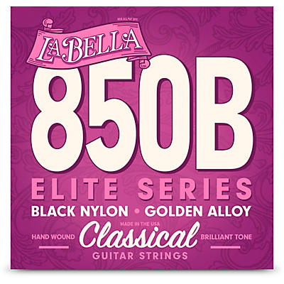 La Bella 850B Elite Series Black Nylon Golden Alloy Classical Guitar Strings