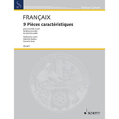 Schott 9 Pieces Caracteristiques (Score) Schott Series by Jean Françaix