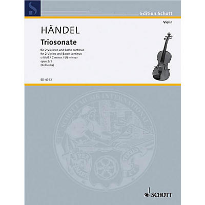 Schott Music 9 Trio Sonatas Op. 2, No. 1 Schott Series Composed by Georg Friedrich Händel