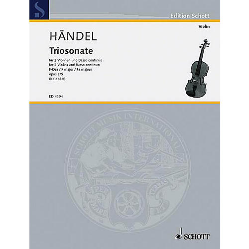 9 Trio Sonatas Op. 2, No. 5 Schott Series Composed by Georg Friedrich Händel