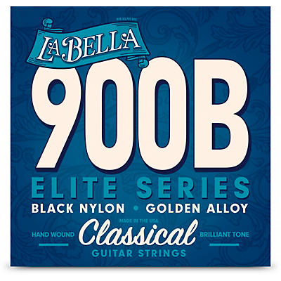 La Bella 900-B Elite Series Black Nylon Golden Alloy Classical Guitar Strings