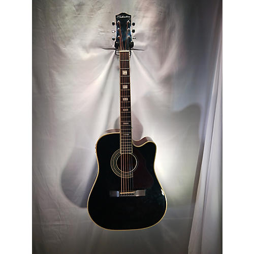 Silvertone 955CE Acoustic Electric Guitar Black