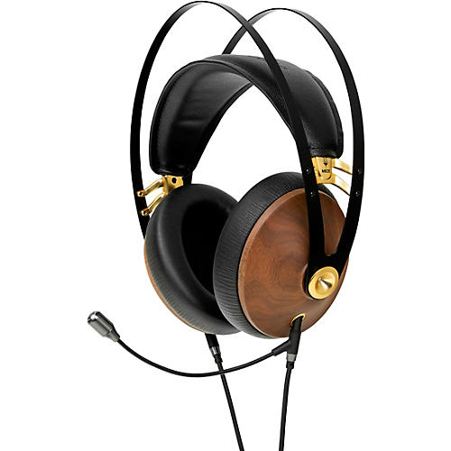 Meze Audio 99 Classics Walnut Gold Closed-Back Headphones With Boom Mic