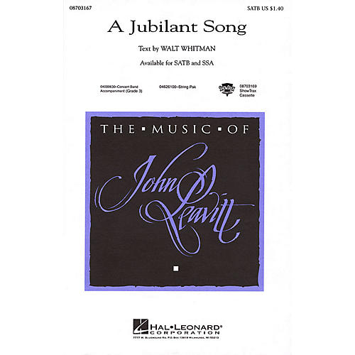 Hal Leonard A Jubilant Song SSA Composed by John Leavitt