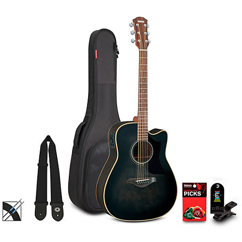 Yamaha A-Series A1M Cutaway Dreadnought Acoustic-Electric Guitar Pack Transparent Black