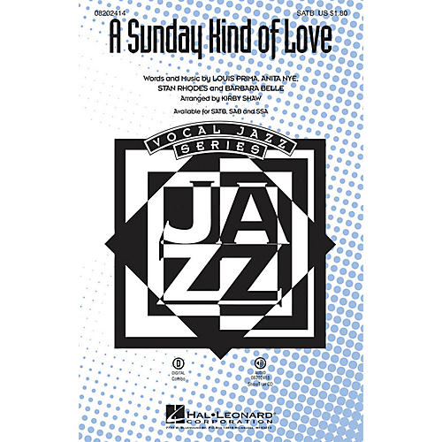 Hal Leonard A Sunday Kind of Love SAB Arranged by Kirby Shaw