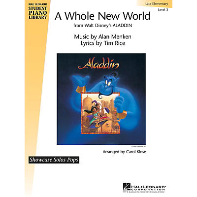 Hal Leonard A Whole New World Piano Library Series by Alan Menken (Level Late Elem)