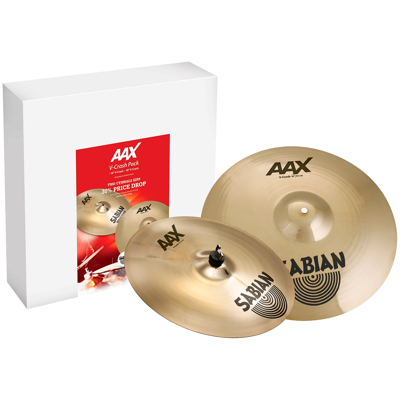 Sabian AAX VCrash Cymbal Pack Musician's Friend