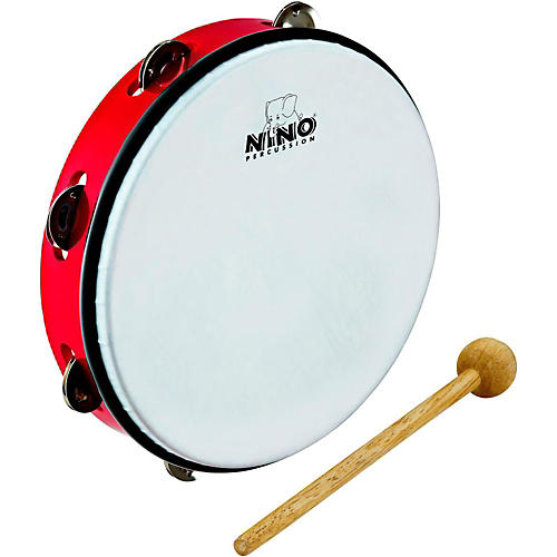 Nino ABS Jingle Drums Tambourine 10 in. Red