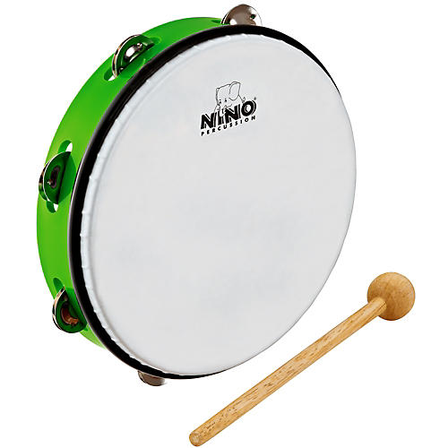 Nino ABS Tambourine w/Single Row of Jingles Grass Green 10 in.