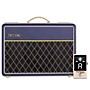 VOX AC10 Custom 10W 1x10 Limited-Edition Tube Guitar Combo Amp With KORG Pitchblack X Pedal Tuner Blue/Cream