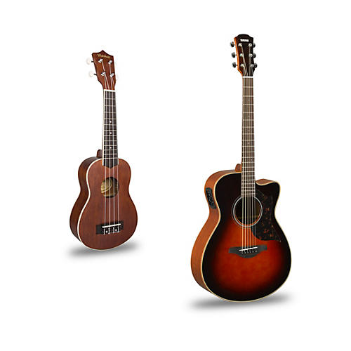 AC1M Cutaway Concert Acoustic-Electric Guitar and Ukulele Package