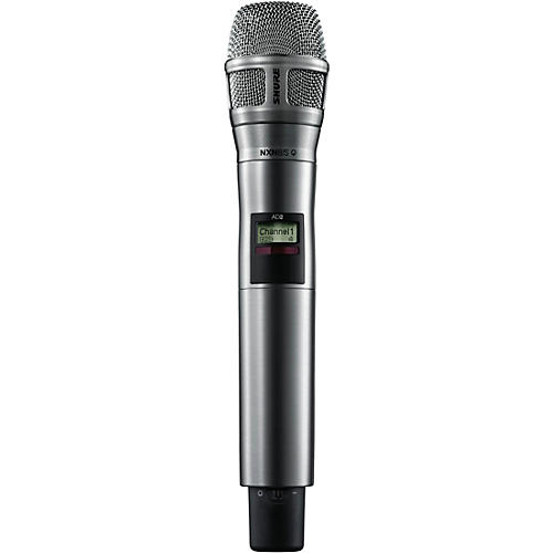 Shure AD2/N8SN Digital Handheld Wireless Microphone Transmitter with Nexadyne 8/S Supercardioid Capsule (G57: 470 to 608 + 614 to 616 MHz) Band G57 Nickel