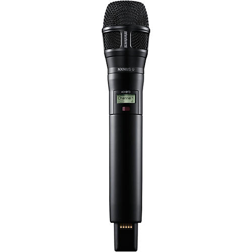 Shure ADX2FD/N8SB Digital Handheld Wireless Microphone Transmitter With Nexadyne 8/S Supercardioid Capsule, G57: 470-608 + 614-616MHz Band G57 Black