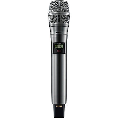 Shure ADX2FD/N8SN Digital Handheld Wireless Microphone Transmitter With Nexadyne 8/S Supercardioid Capsule, Band G57: 470-608 + 614-616MHz Band G57 Nickel