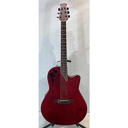 Ovation AE44II Acoustic Electric Guitar Red