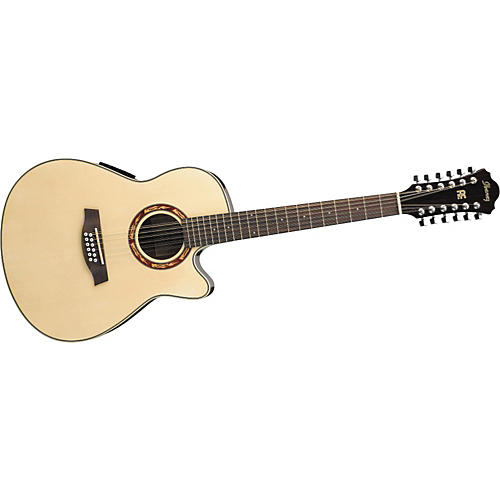 AEF1812E 12-String Cutaway Acoustic-Electric Guitar with Onboard Tuner