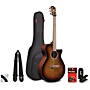 Ibanez AEG70 Flamed Maple Top Grand Concert Acoustic-Electric Guitar Pack Tiger Burst