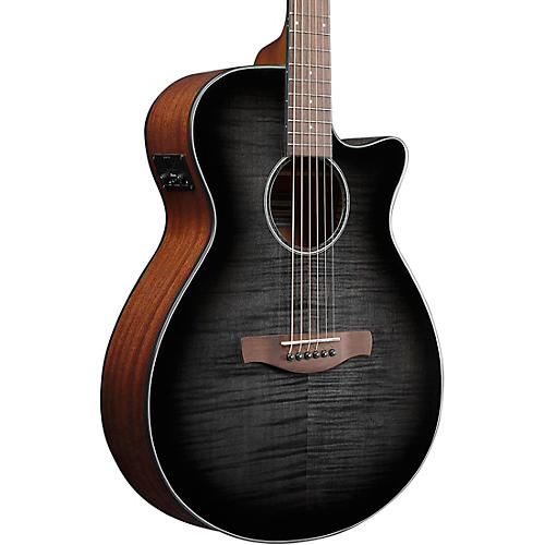 Ibanez AEG70 Flamed Maple Top Grand Concert Acoustic-Electric Guitar Transparent Charcoal Burst